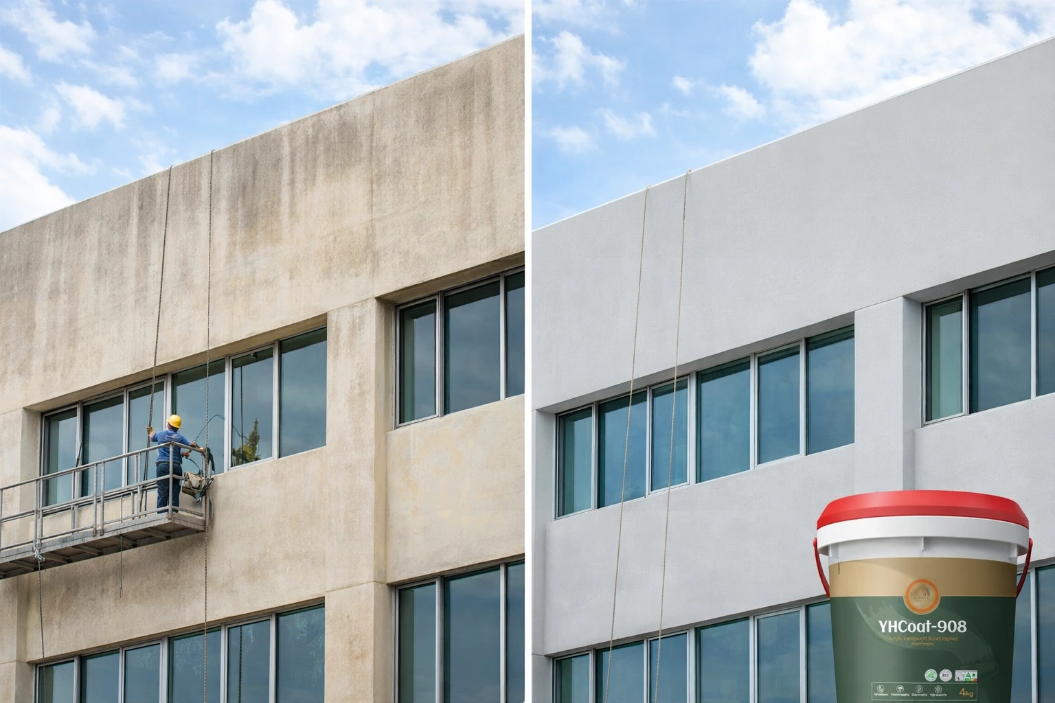 melapisi dinding luar yang kusam