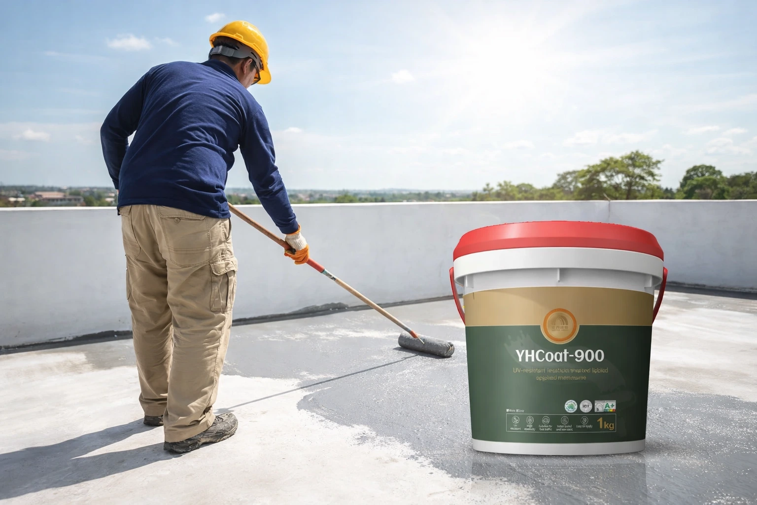 Aplikasi pelapis atap tahan air